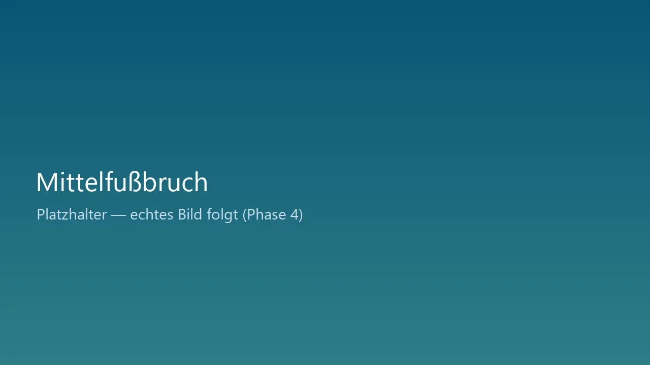 Röntgendarstellung eines Bruchs am fünften Mittelfußknochen