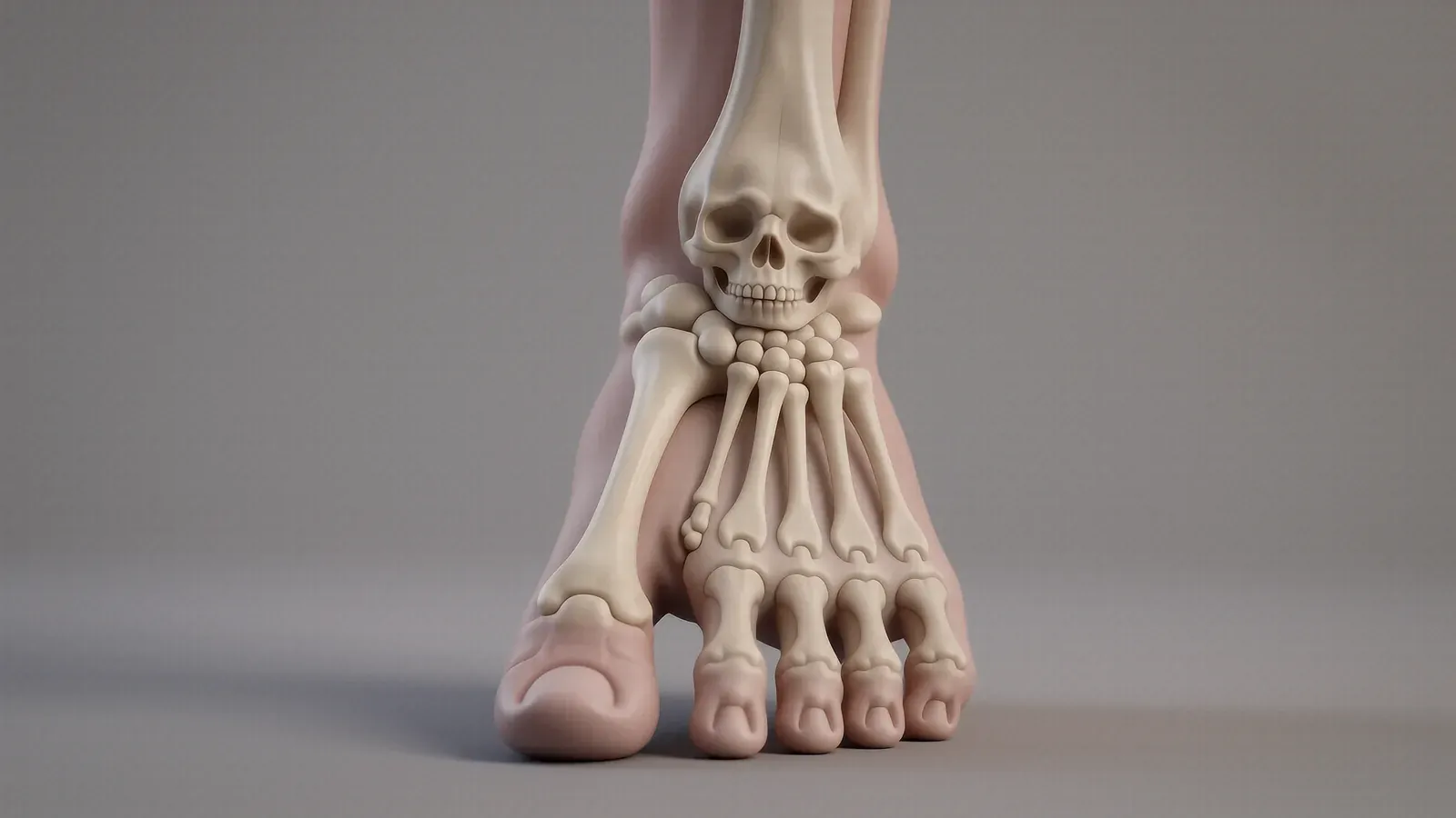 Anatomie eines Plattfußes mit Ballenzeh